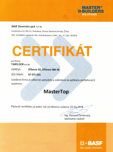 Certifikát BASF